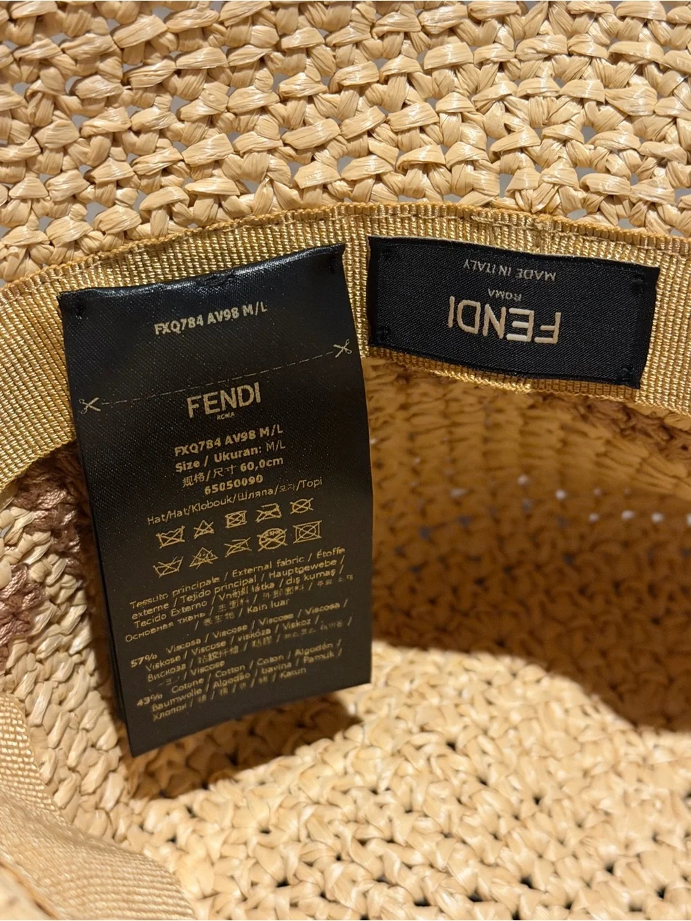 Fendi Raffia Bucket Hat NWOT - Picture 4 of 7